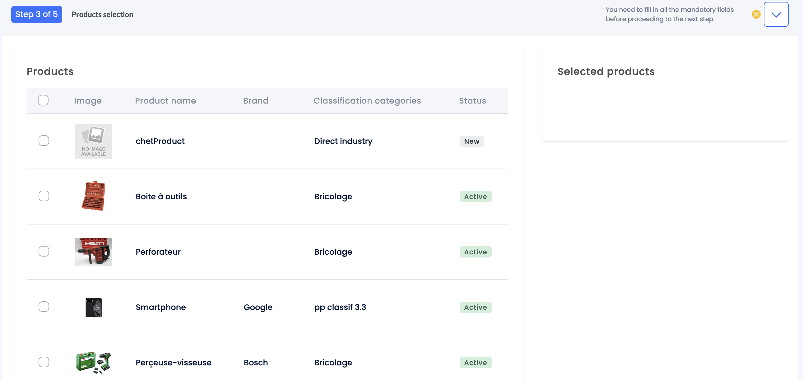 Catalog method selection